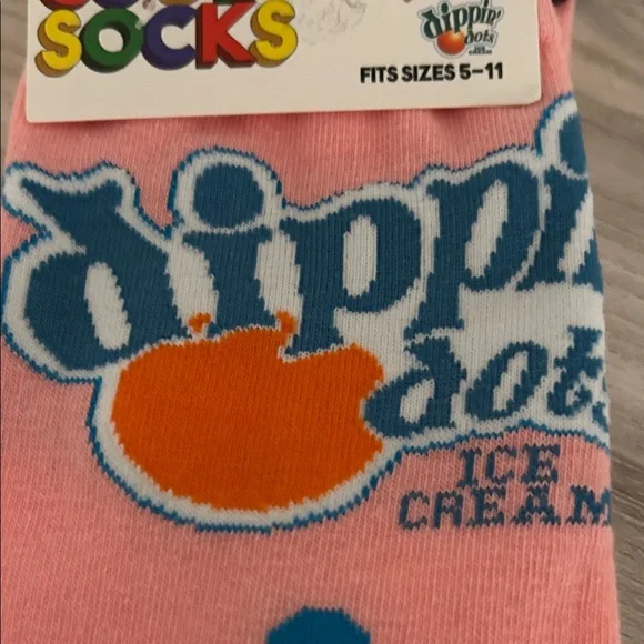 Women's Crew Socks - Pink with Blue and Orange Accents - Picture 5 of 5
